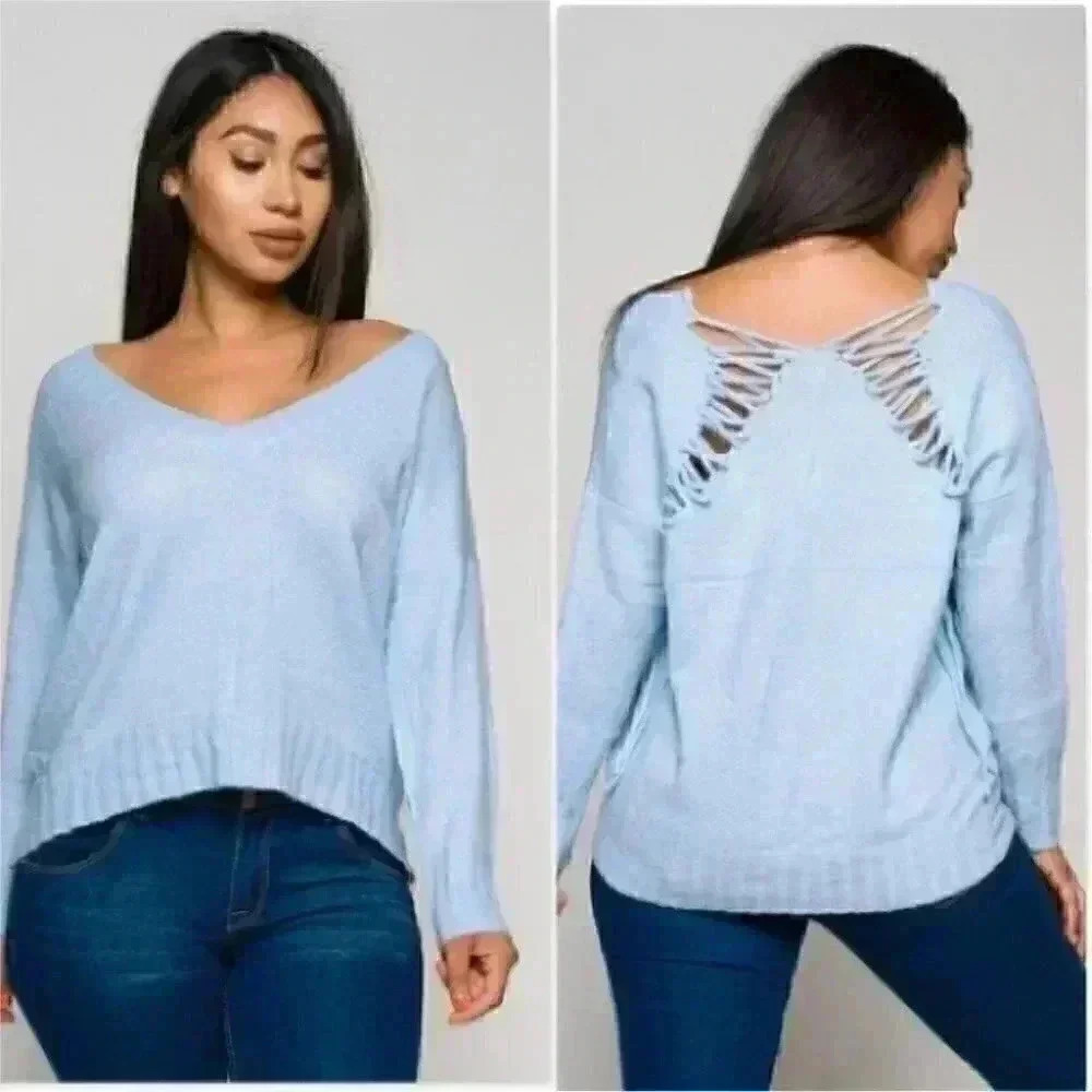 Blue Sweater Top